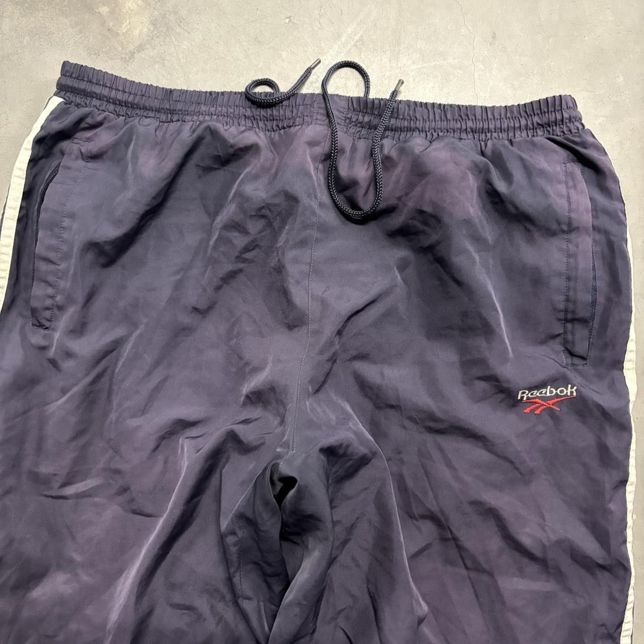 Reebok Vintage Y2K/2000s Baggy Navy Blue Striped Reebok Trackpants! Size US 36 / EU 52 - 3 Thumbnail