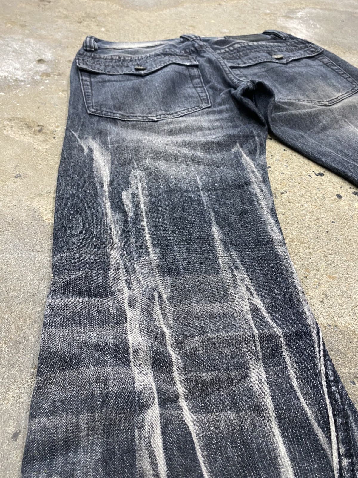 Japanese Brand Black baccara side laced jeans wash Size US 29 - 15 Thumbnail