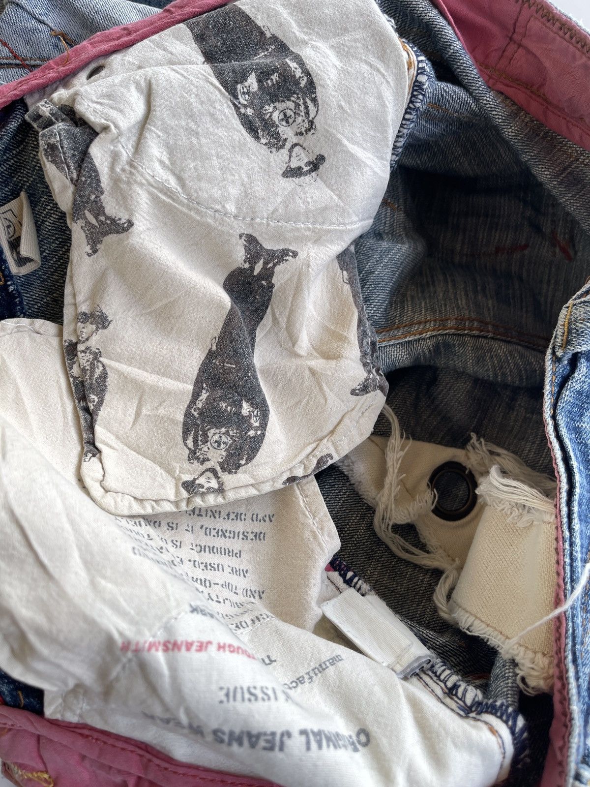 Japanese Brand Tough Jeansmith Curve Crazy Distressed Denim Size US 30 / EU 46 - 14 Thumbnail