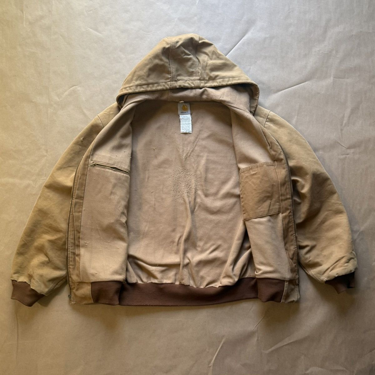 Carhartt Final Drop - 2008 Carhartt Hooded Jacket J131 - Camel Size US XL / EU 56 / 4 - 2 Thumbnail