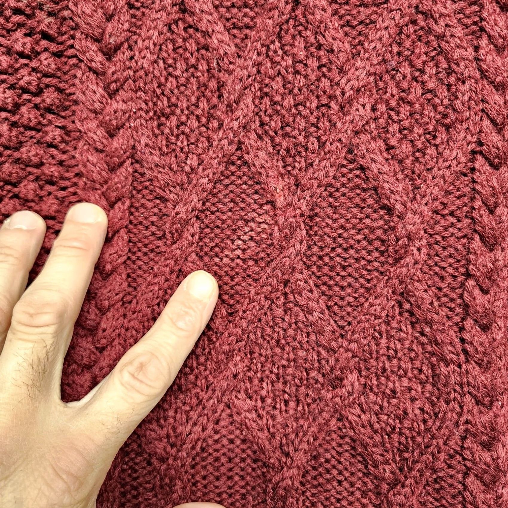 J.Crew J. Crew Cable Knit Turtleneck Sweater Womens Large 100% Wool Burgundy Fisherman Pullover Swing Knit Long Sleeve Wool Mens Womens Girls Boys Size L / US 10 / IT 46 - 4 Thumbnail