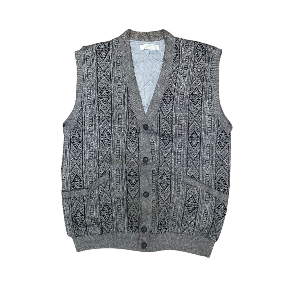 Pierre Balmain ‼️LAST DROP‼️Pierre Balmain Knit Vest Button Geometric Pattern Size US M / EU 48-50 / 2 - 1 Thumbnail