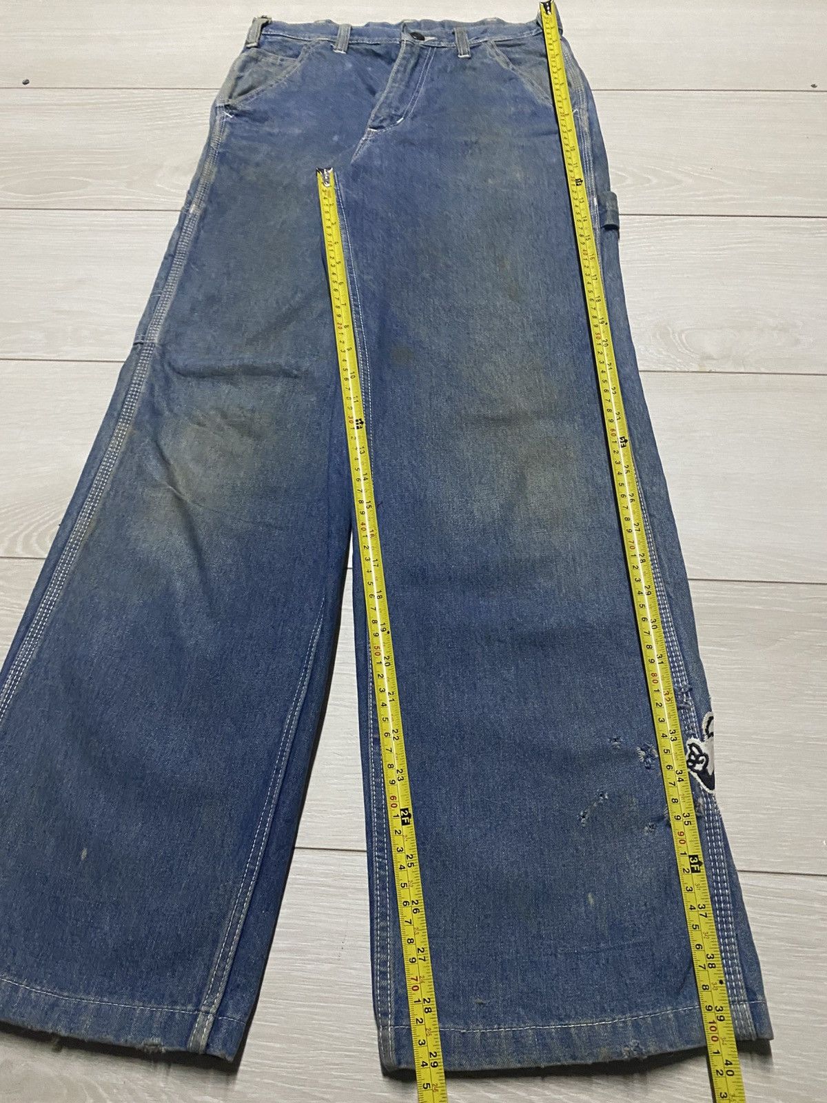 Japanese Brand Vintage Japanese Brand Grunge Patch Carpenter Loose Jeans Size US 27 - 15 Thumbnail