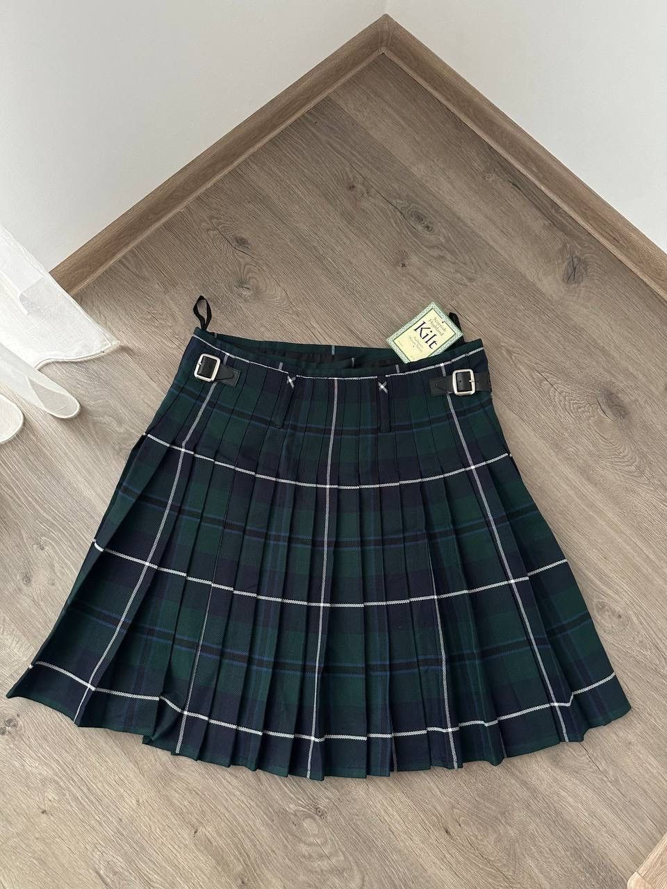 Vintage Vintage Scottish Highland Woven Green Cell Skirt Kilt Size 30" / US 8 / IT 44 - 5 Thumbnail