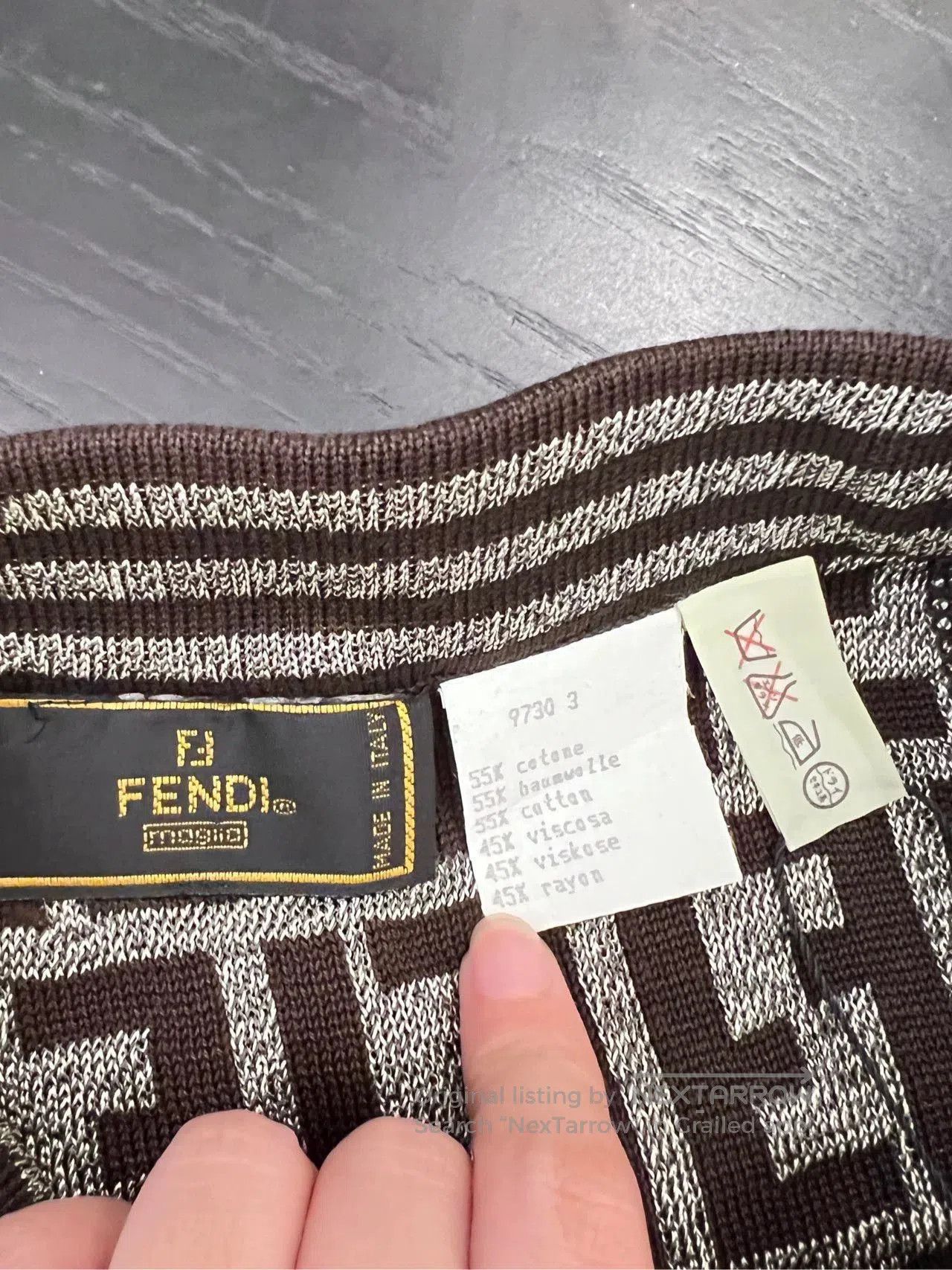 Fendi Fendi Black Gray Logo Bodycon Skirt. Size US 28 / EU 44 - 3 Thumbnail