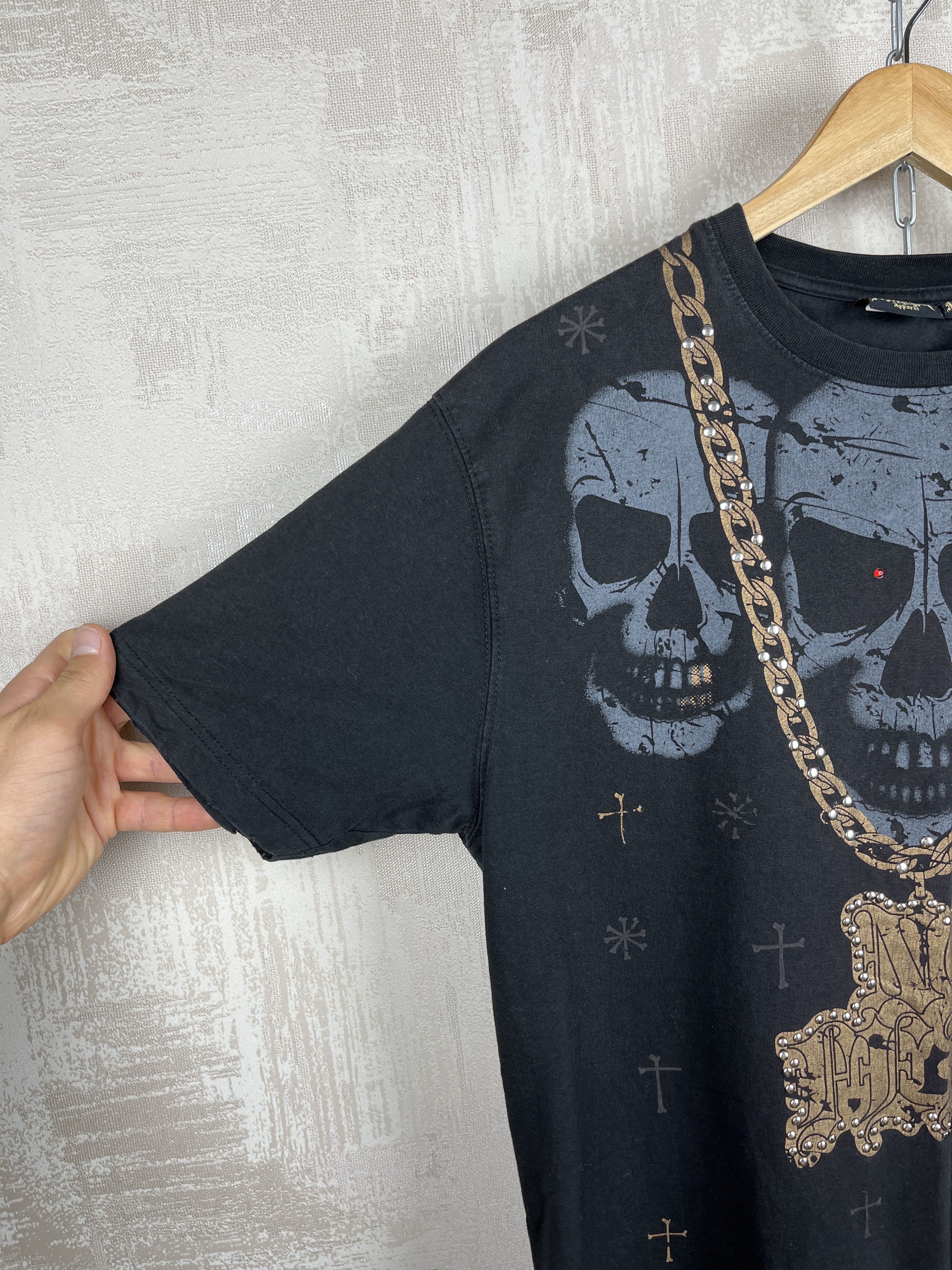 No Fear Vintage No Fear Prestige Apparel Skulls Distressed T-shirt Size US M / EU 48-50 / 2 - 6 Thumbnail