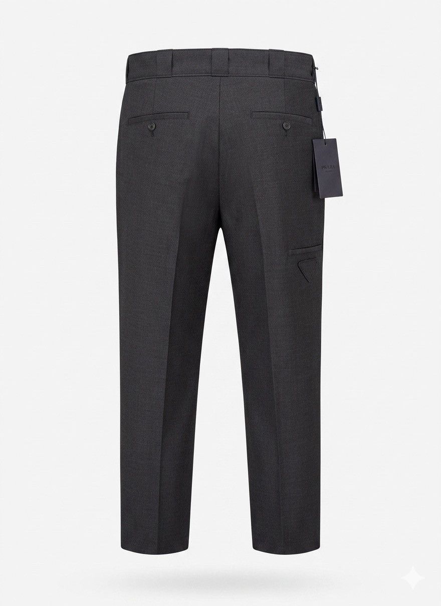 Prada NWT PRADA GRAY WOOL PANTS PRADA LOGO Size US 30 / EU 46 - 1 Thumbnail