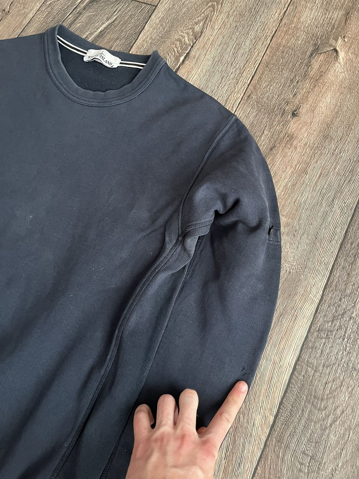 Stone Island Stone Island Distressed Washed Vintage Sweatshirt Size US XL / EU 56 / 4 - 8 Thumbnail