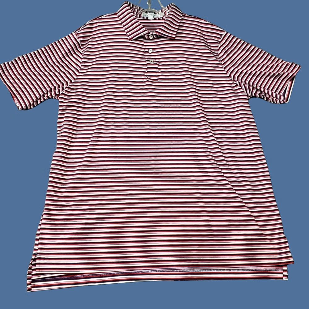 Vintage Henry Dean Polo Shirt Mens XL Red Black Striped Stretch Golf Casual Activewear Size US XL / EU 56 / 4 - 1 Thumbnail