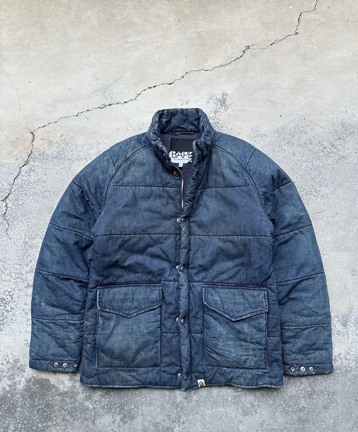 Bape 🦍Vintage A Bathing Ape Denim Utility Jacket Size US L / EU 52-54 / 3 - 2 Thumbnail