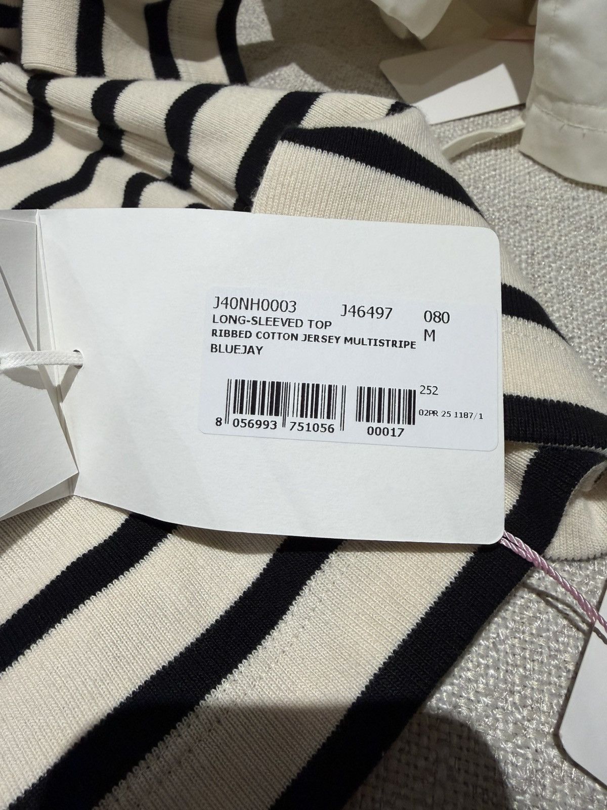 Jil Sander NWT Stripe Crew Neck Long Sleeve - BLACK/BEIGE, M Size M / US 6-8 / IT 42-44 - 4 Thumbnail