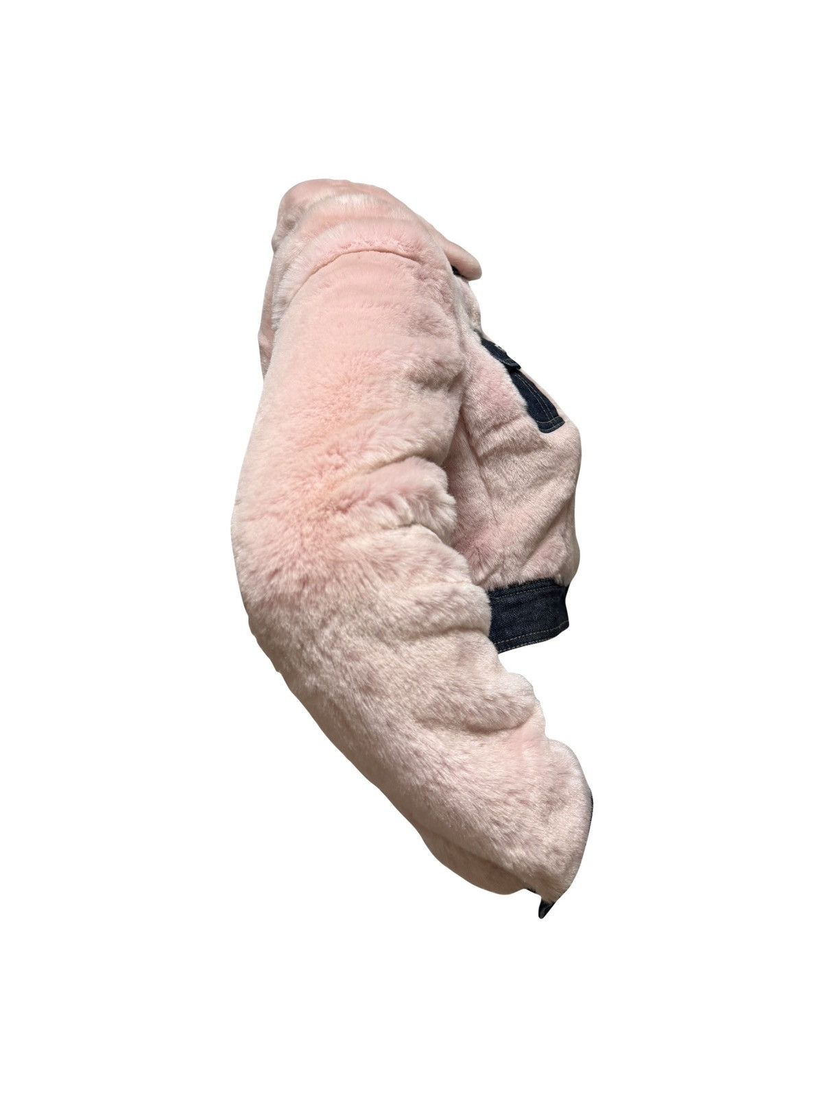 Dolce & Gabbana D&G Fall Winter 1999 Pink Fur & Denim Cropped Jacket Size XS / US 0-2 / IT 36-38 - 3 Thumbnail