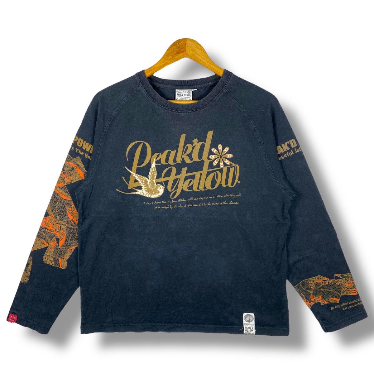Japanese Brand Japanese Oriental PEAK'D YELLOW Sukajan Graphic Ls Faded Tee Size US L / EU 52-54 / 3 - 1 Thumbnail