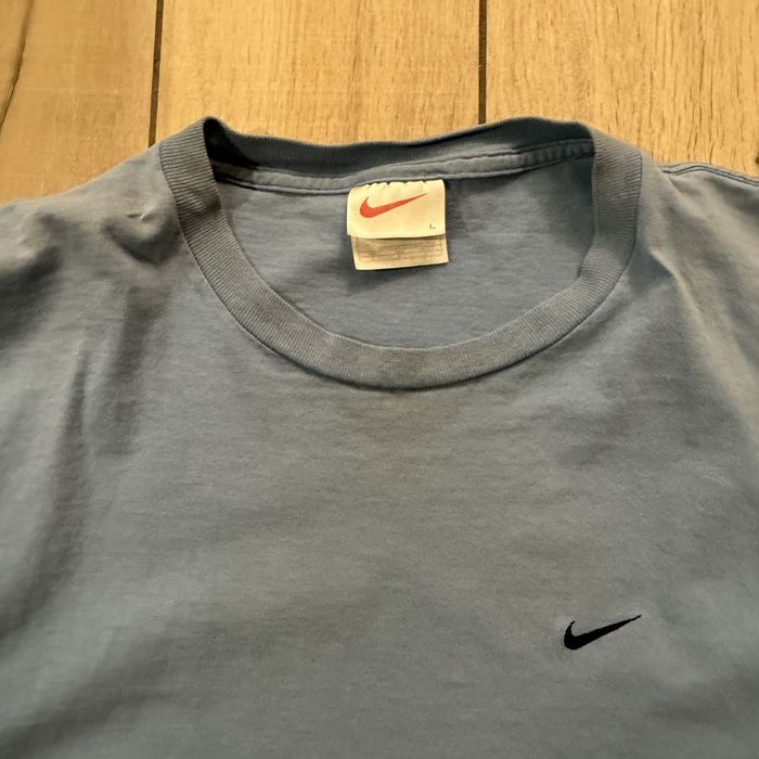 Nike Vintage 90s Baby Blue Nike Swoosh Essential Tee Boxy Small | Grailed