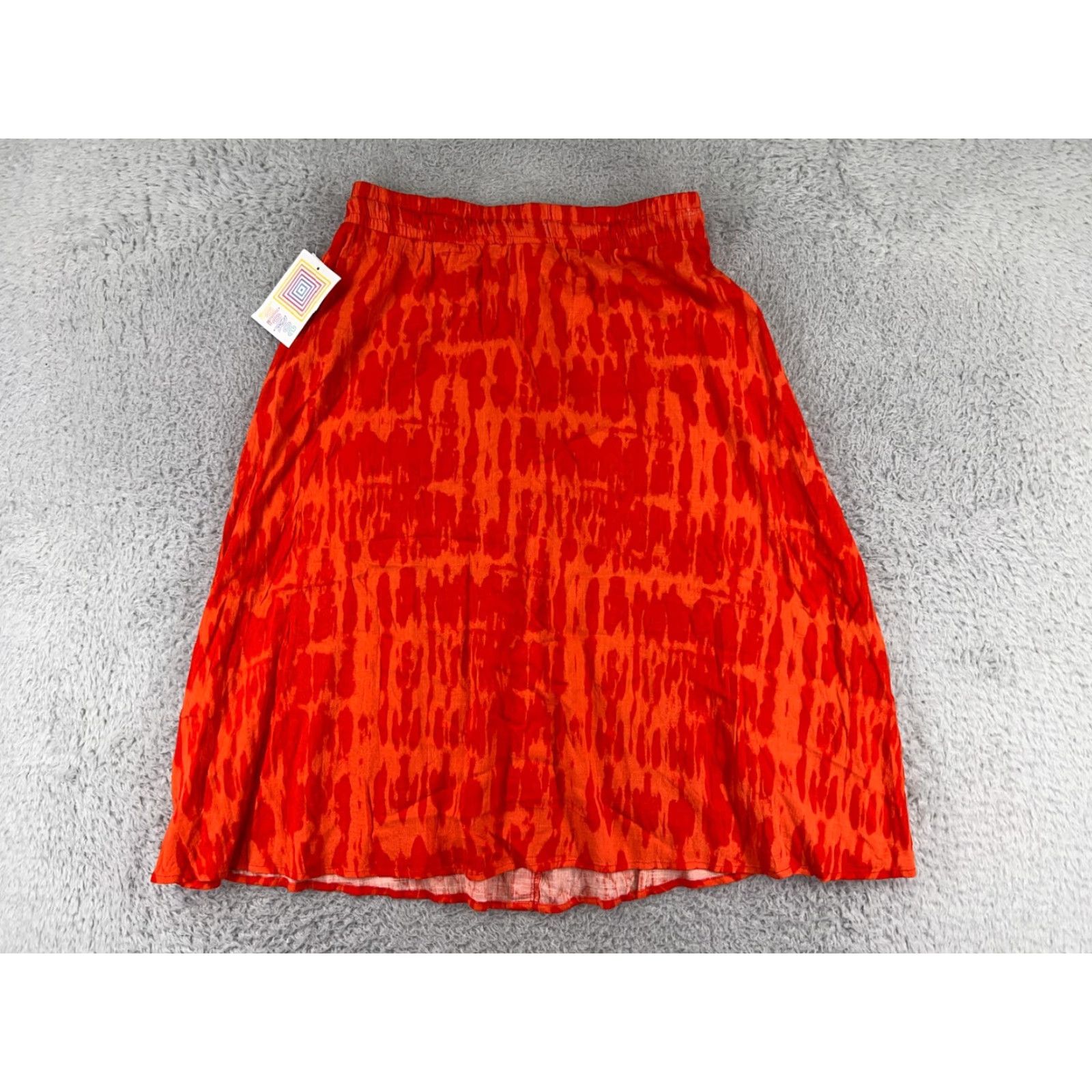 Vintage LuLaRoe Skirt Women Small Orange Striped Rayon Blend Casual Drawstring Pocket Long Womens Size 28" / US 6 / IT 42 - 2 Thumbnail
