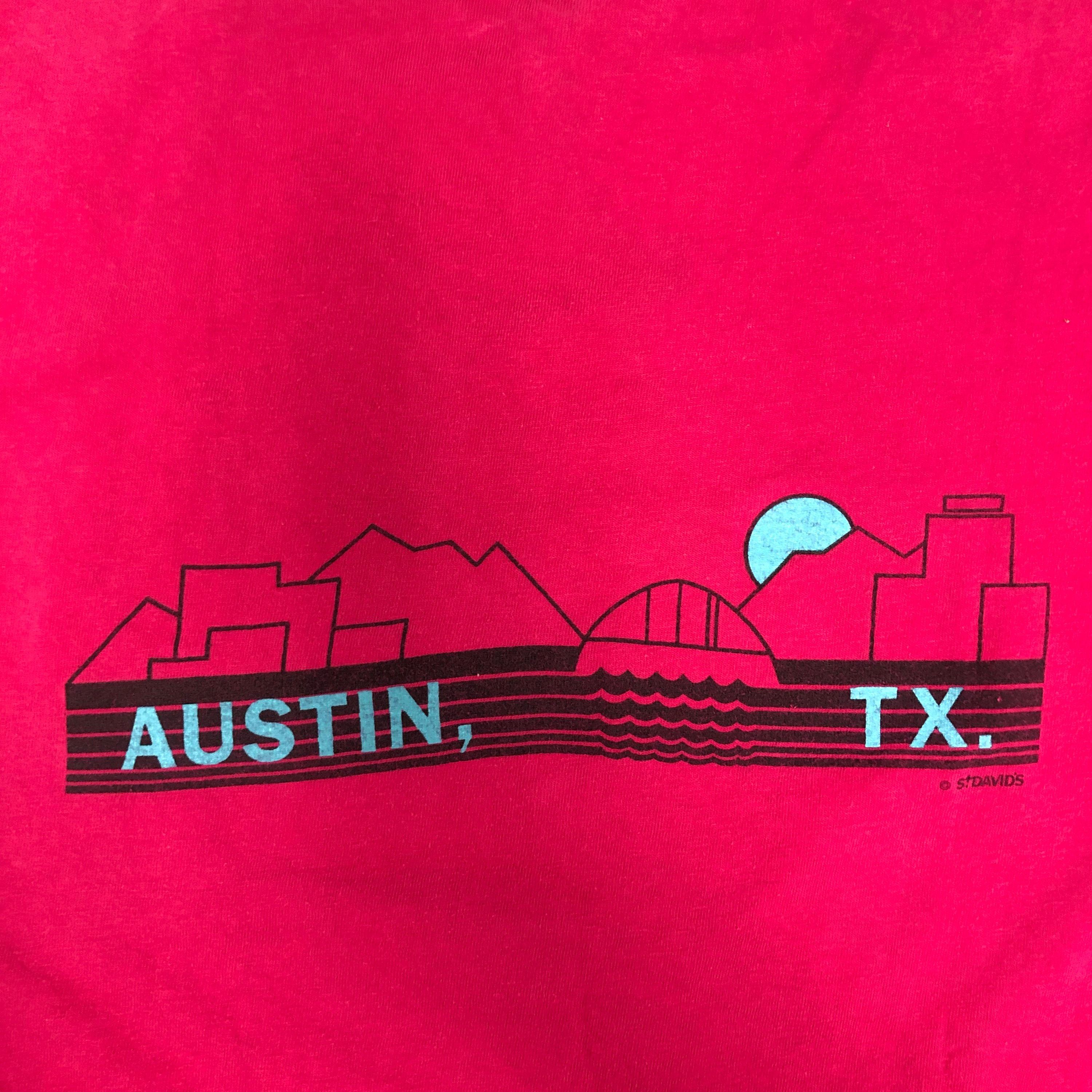 Hanes 80’s Retro CITY Skyline 1988 Austin Texas FUN RUN T Shirt Size US L / EU 52-54 / 3 - 2 Thumbnail