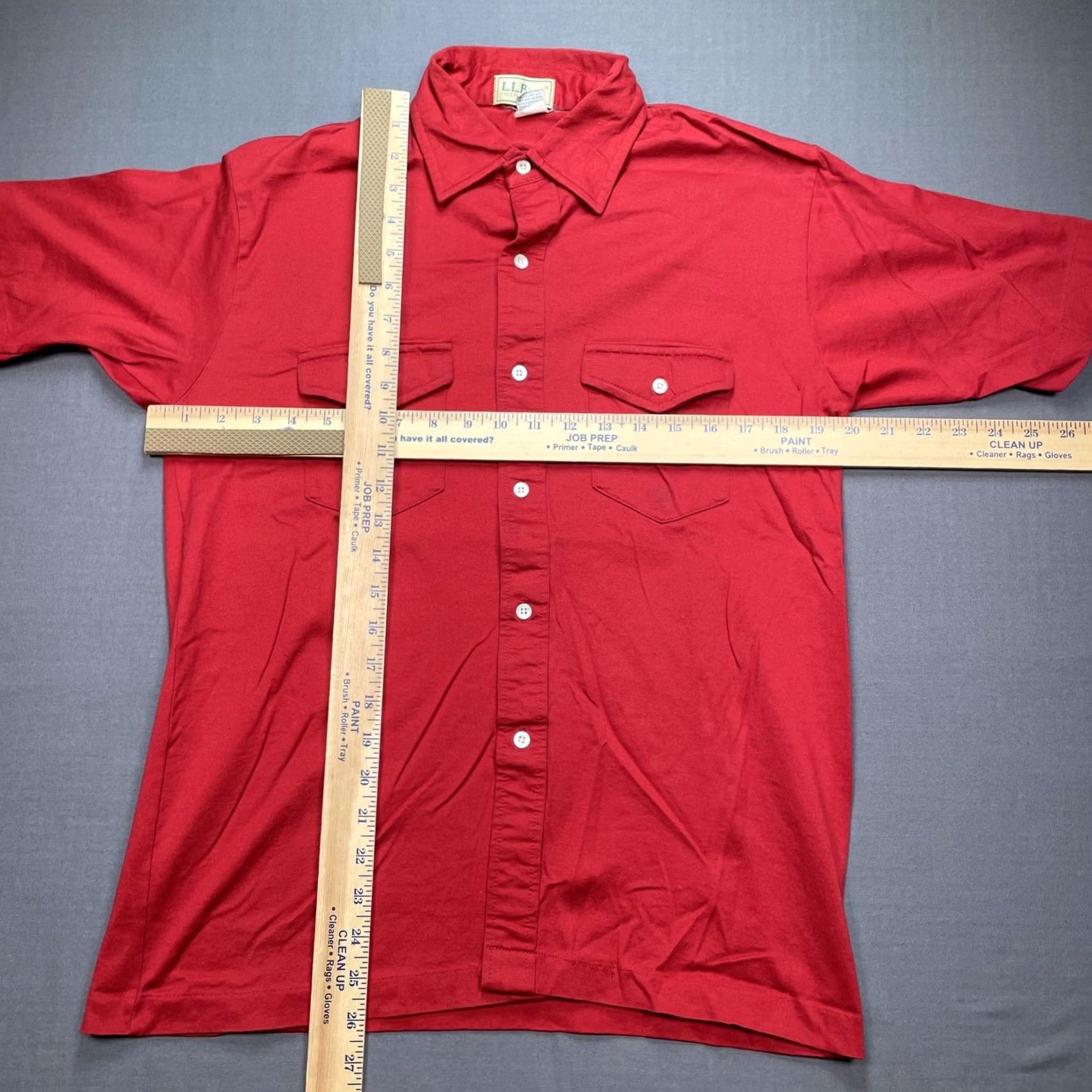 Vintage VINTAGE L.L. Bean Shirt Mens Large Red Cotton Lisle Short Sleeve Button Up Size US L / EU 52-54 / 3 - 5 Thumbnail