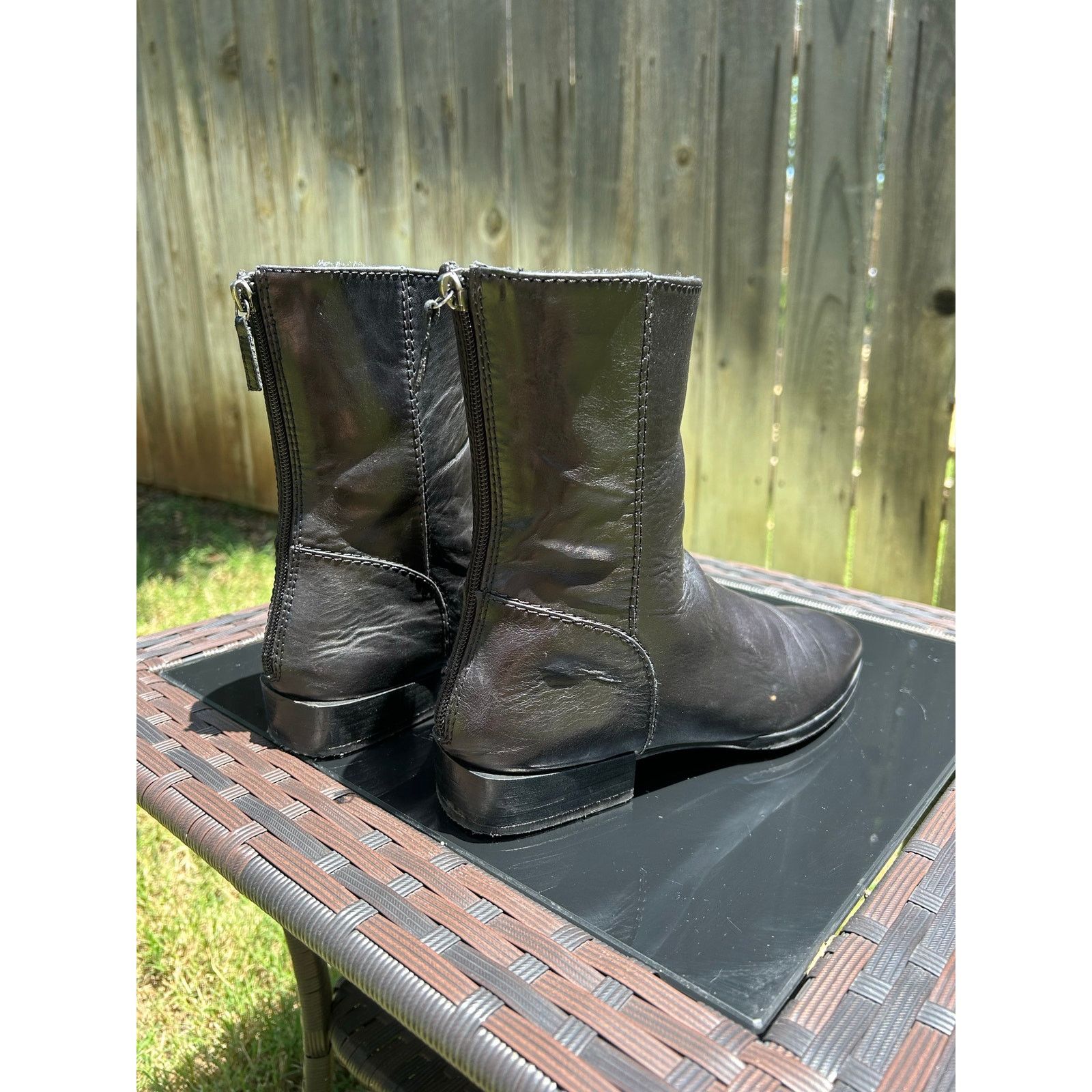 Homer Homers Artisan Back-Zip Ankle Boot Black Leather Size US 8.5 / IT 38.5 - 6 Thumbnail