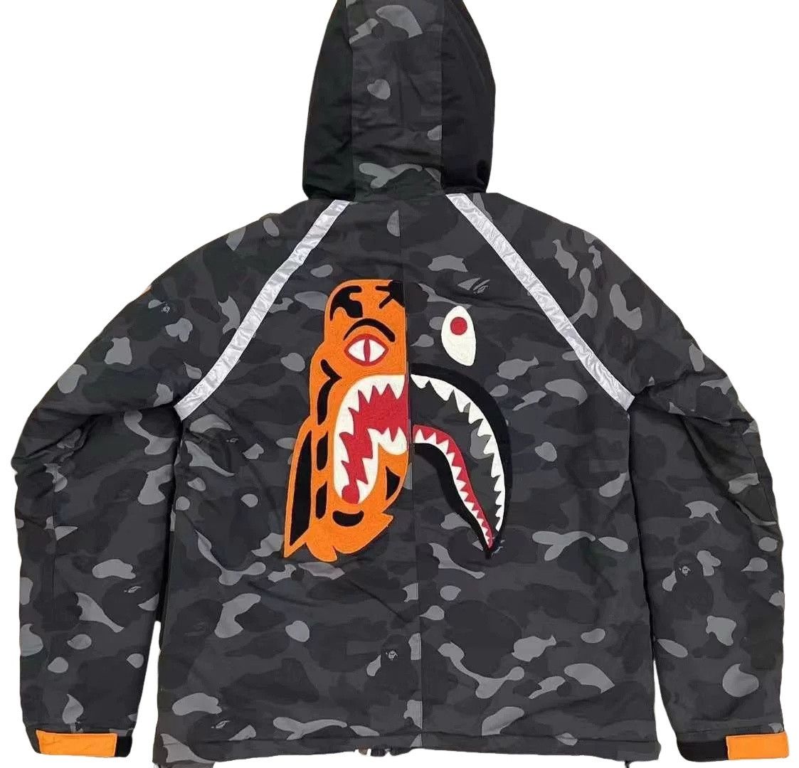 Bape BAPE Shark Tiger Camo Down Jacket Size L Size US L / EU 52-54 / 3 - 1 Thumbnail
