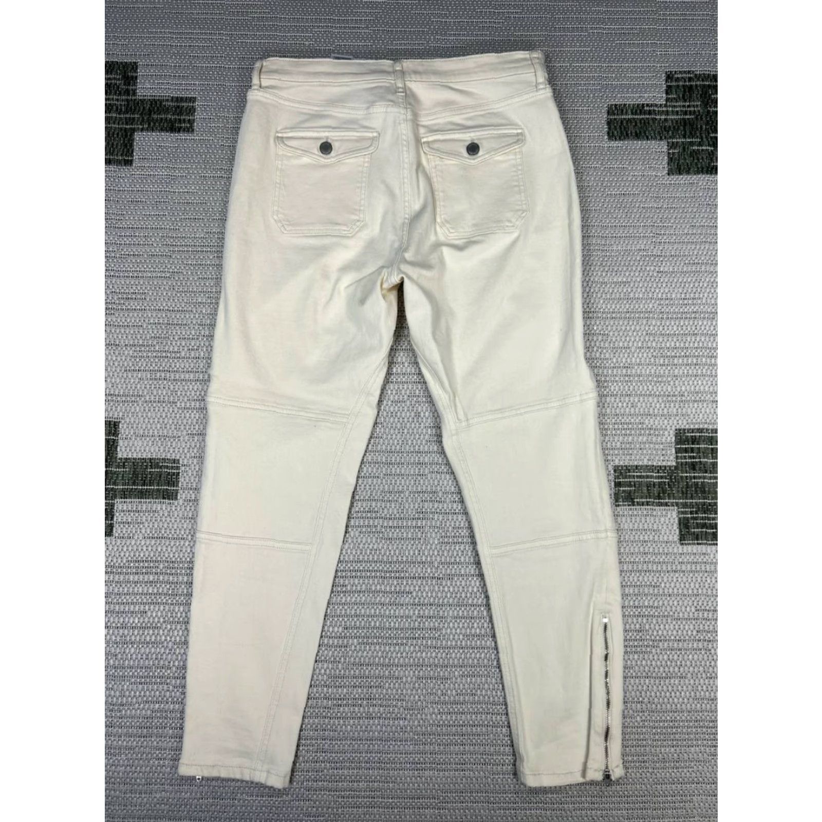 Banana Republic Banana Republic Jeans Women Mid Rise Skinny White Denim 30x26 Regular 5-Pocket Cotton Spandex Denim Zip Button Pants Classic Outdoor Mens Womens Girls Size 30" / US 8 / IT 44 - 2 Thumbnail