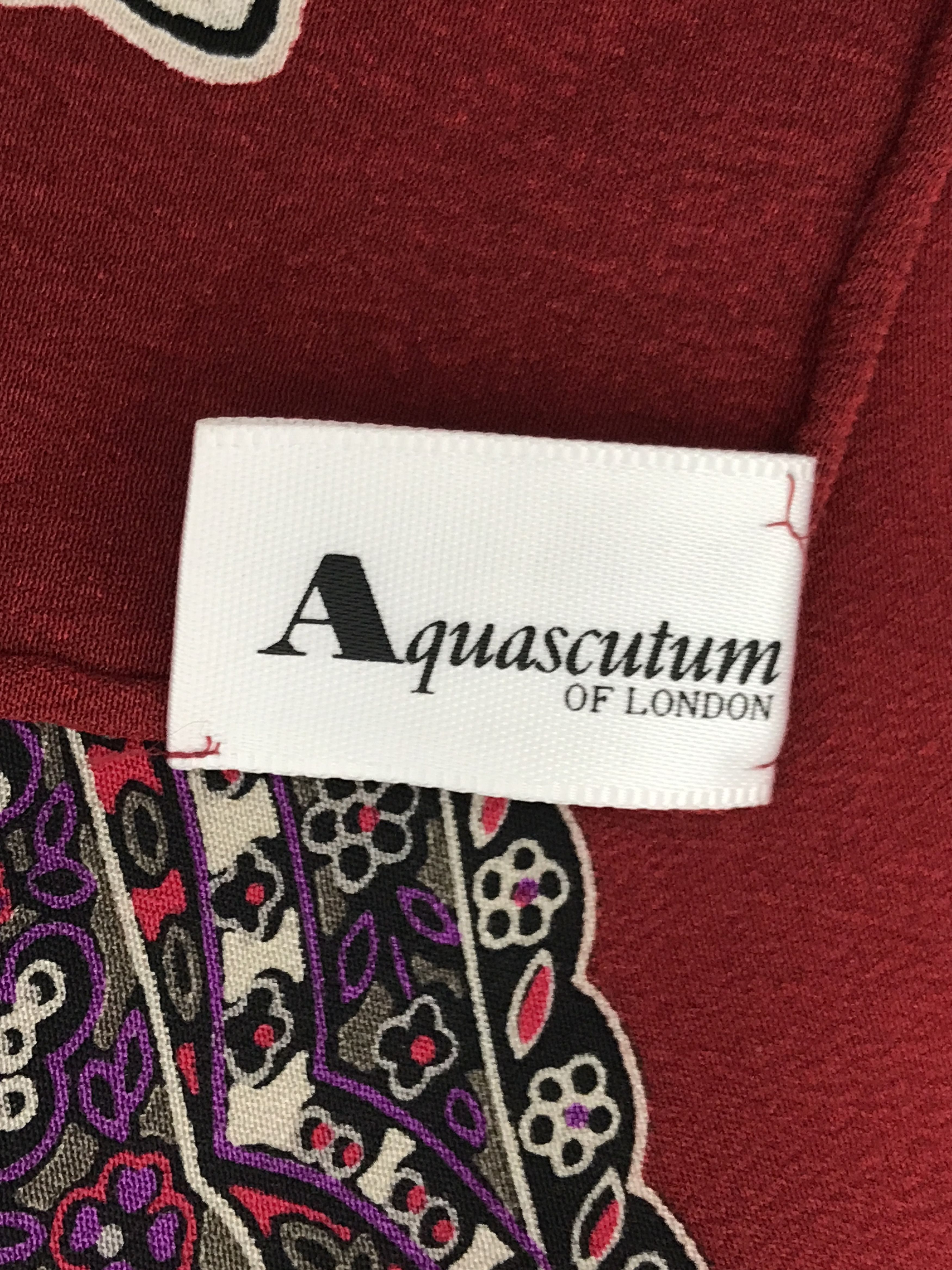 Vintage Aquascutum London Paisley Silk Scarf