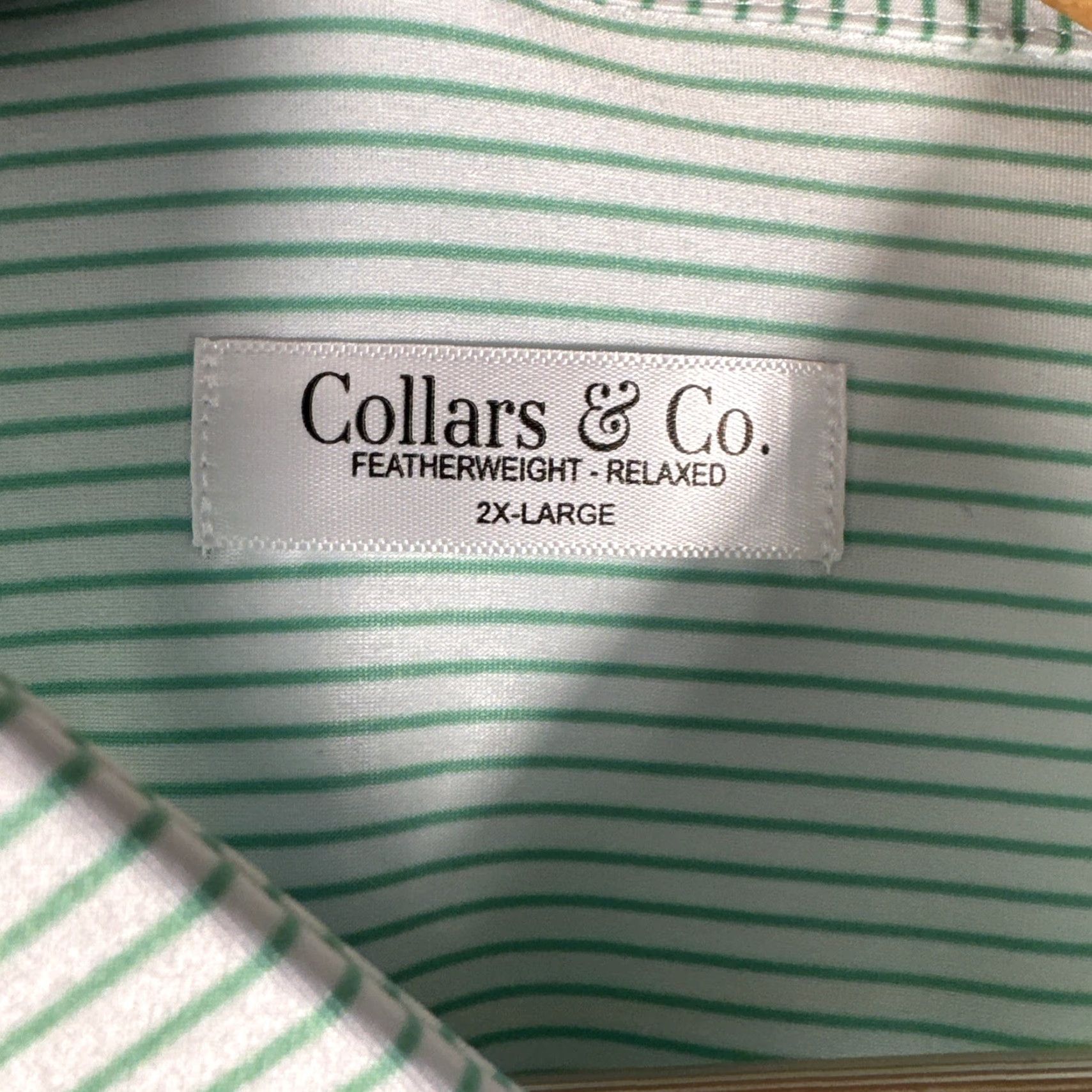 CO Collars & Co Featherweight 2XL Relaxed Dress Collar Polo Michigan State Men Polo Green 2XL Striped Golf Size US XXL / EU 58 / 5 - 6 Thumbnail