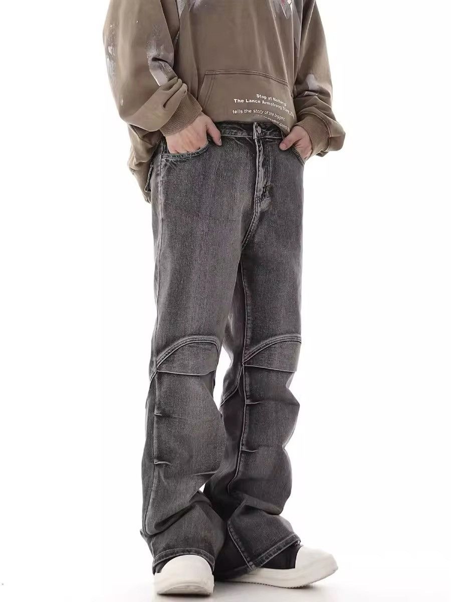Japanese Brand × Vintage Pleated Denim Low Waist Vintage Style Flared Coal Party Size US 31 - 5 Thumbnail
