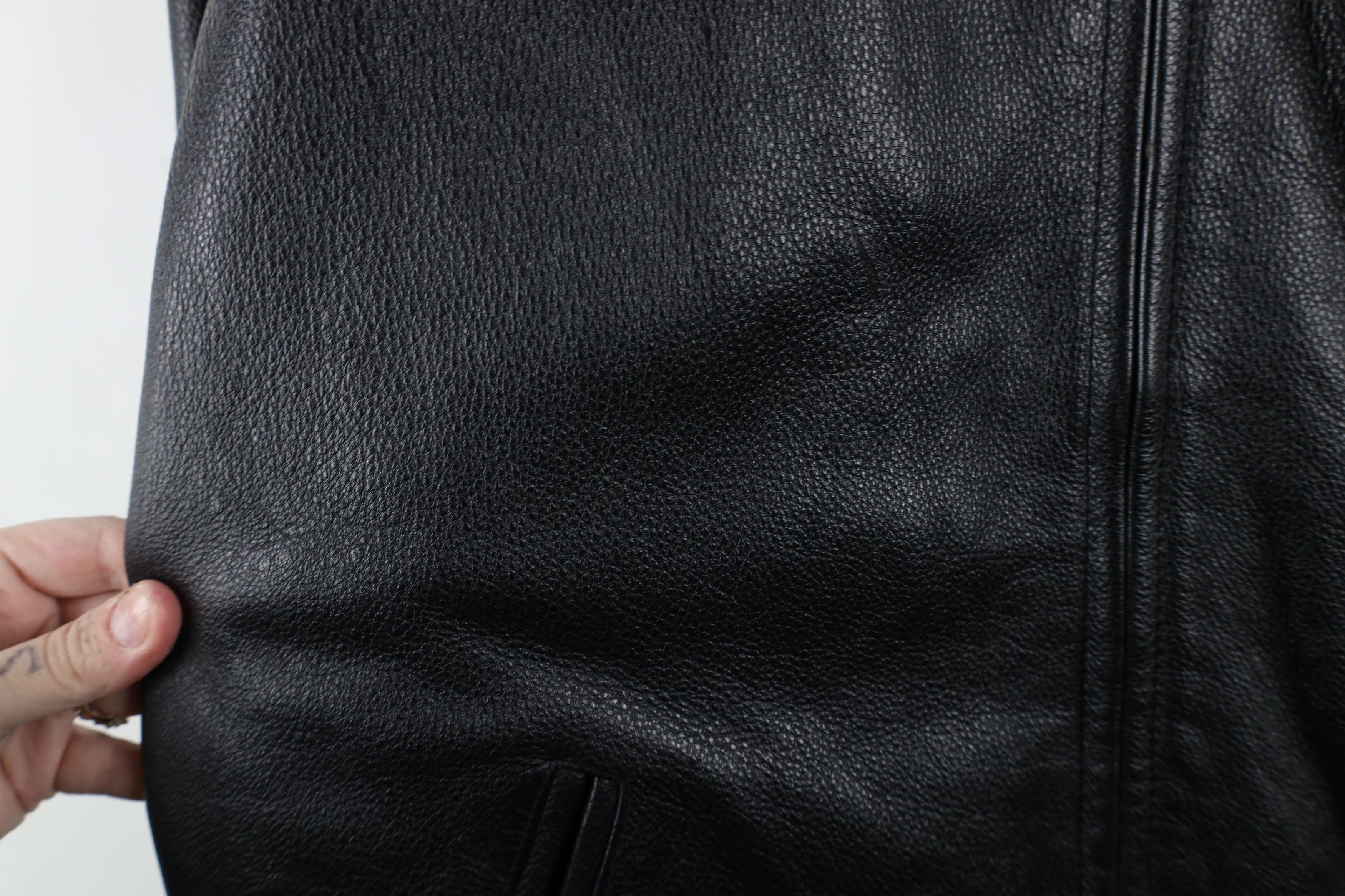 Guess × Vintage Vintage Y2K Guess Heavyweight Leather Collared Jacket Black Size US L / EU 52-54 / 3 - 4 Thumbnail