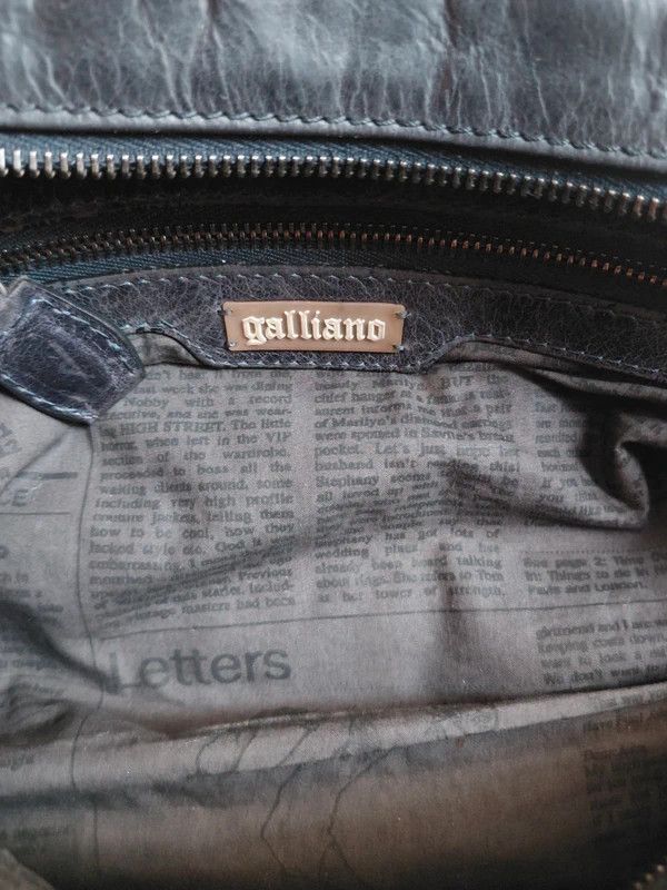 John Galliano Galliano Leather & Suede Satchel c. Early 2000s Size ONE SIZE - 8 Thumbnail