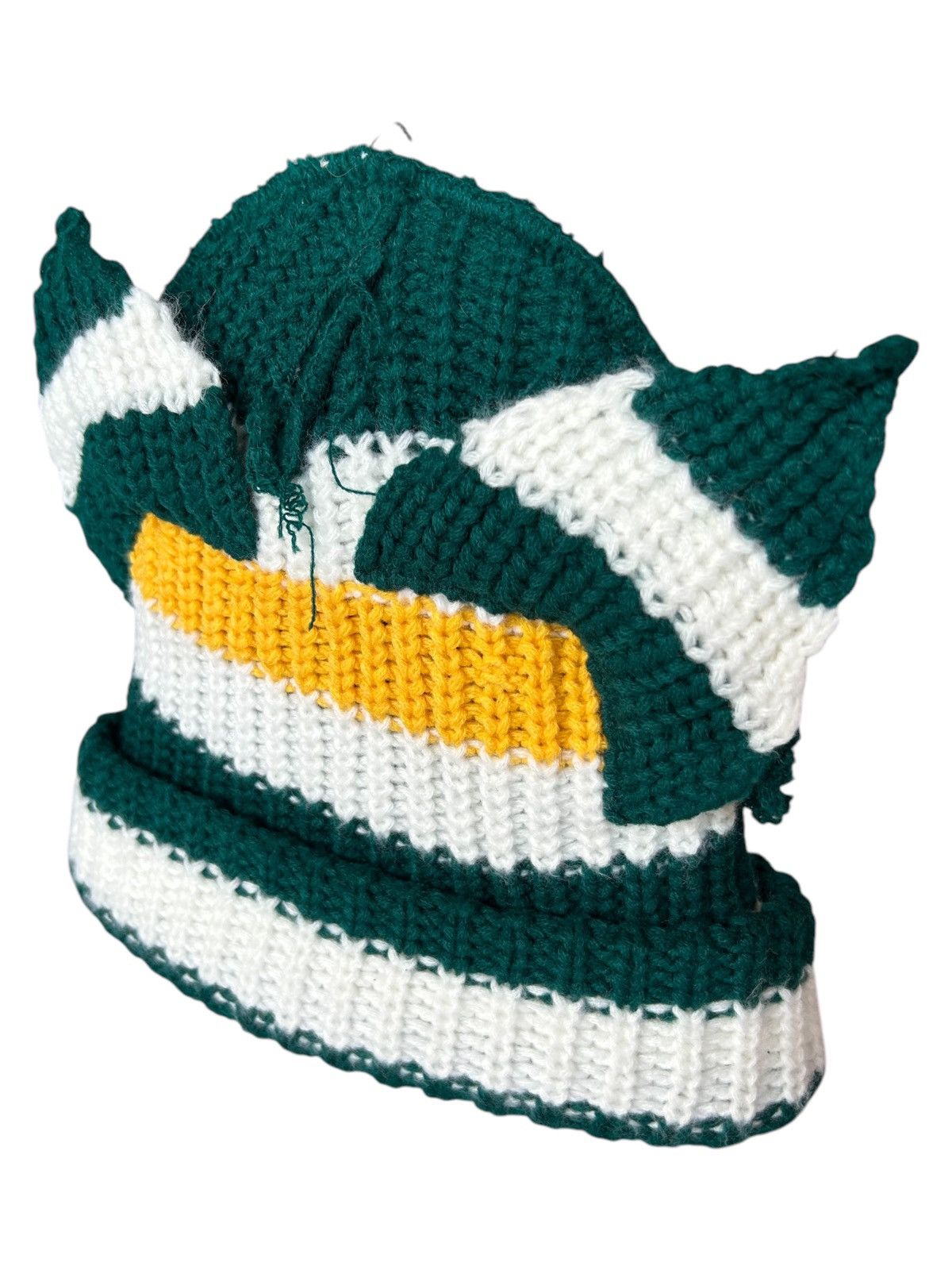 Japanese Brand × Kapital × Vintage Crochet Knitted Handmade Bunny Horn Devil Beanie Hats☠️☠️ Size ONE SIZE - 1 Thumbnail