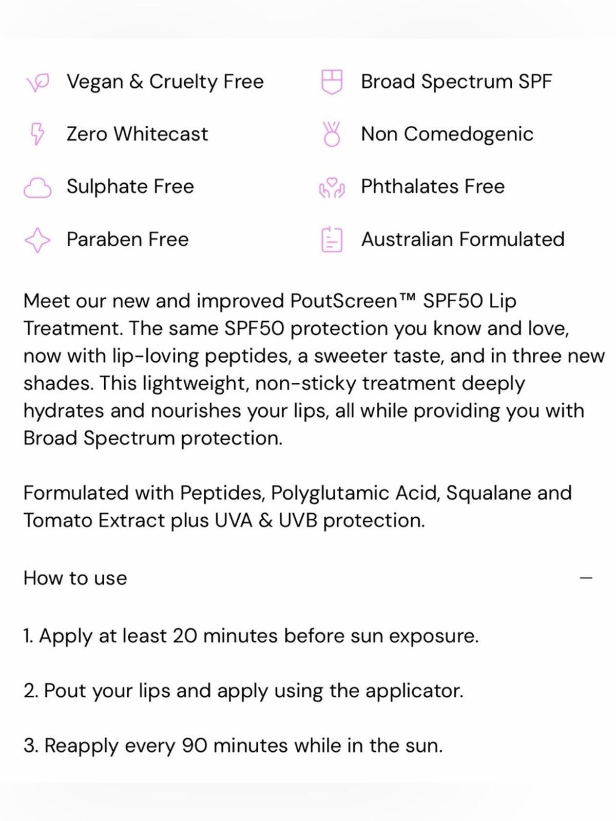 Other Naked Sundays PoutScreen SPF50 Lip Treatment / Midnight Kiss Size ONE SIZE - 5 Thumbnail