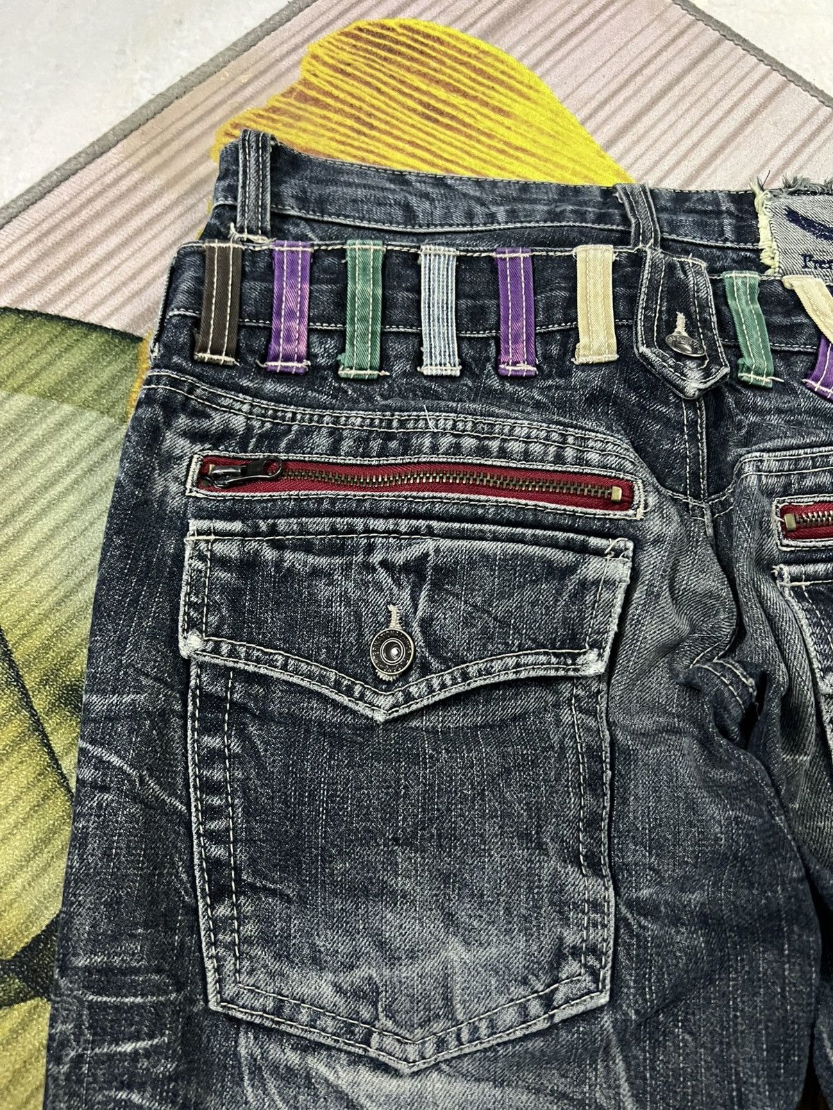 Japanese Brand 💥DOUBLE WAIST💥ANTFUI PUNK CLAWMARK JEANS Size US 29 - 12 Thumbnail