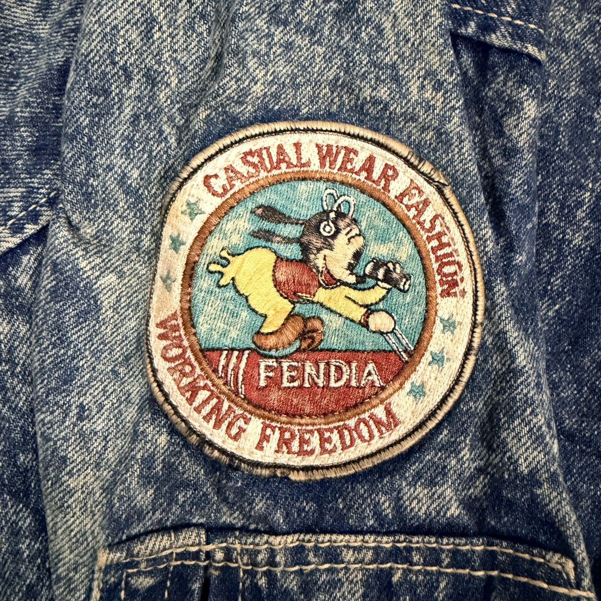 Vintage Fendia Denim Jacket US AIR FORCE Vintage Scovill Zipper Size US L / EU 52-54 / 3 - 6 Thumbnail