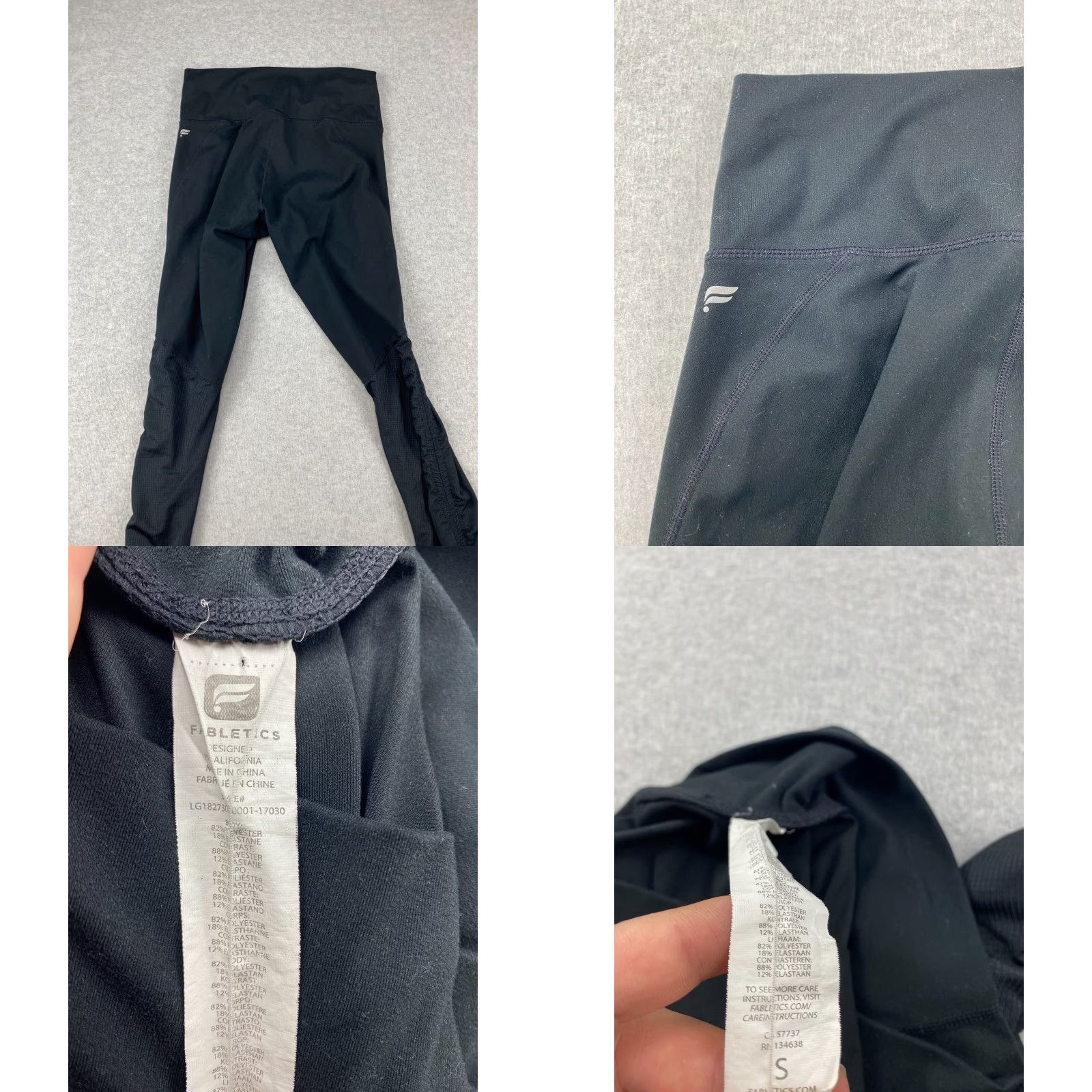 Fabletics Fabletics Legging Small Women Black High Waisted Seamless Ruched Stretch Gym 7/8 Size 28" / US 6 / IT 42 - 9 Thumbnail