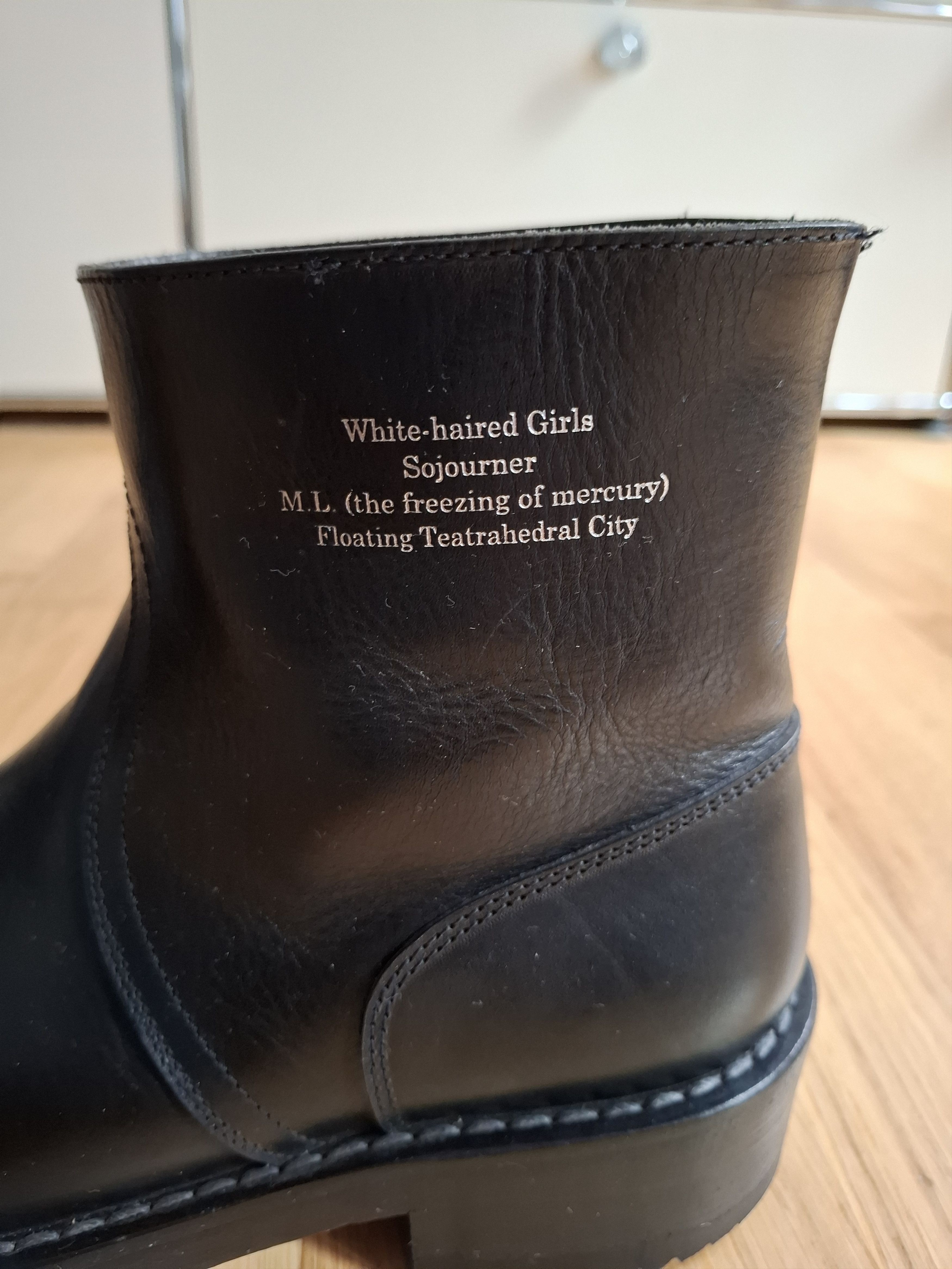 Raf Simons Black debossed-text Leather Ankle Boots Size US 8 / EU 41 - 4 Thumbnail
