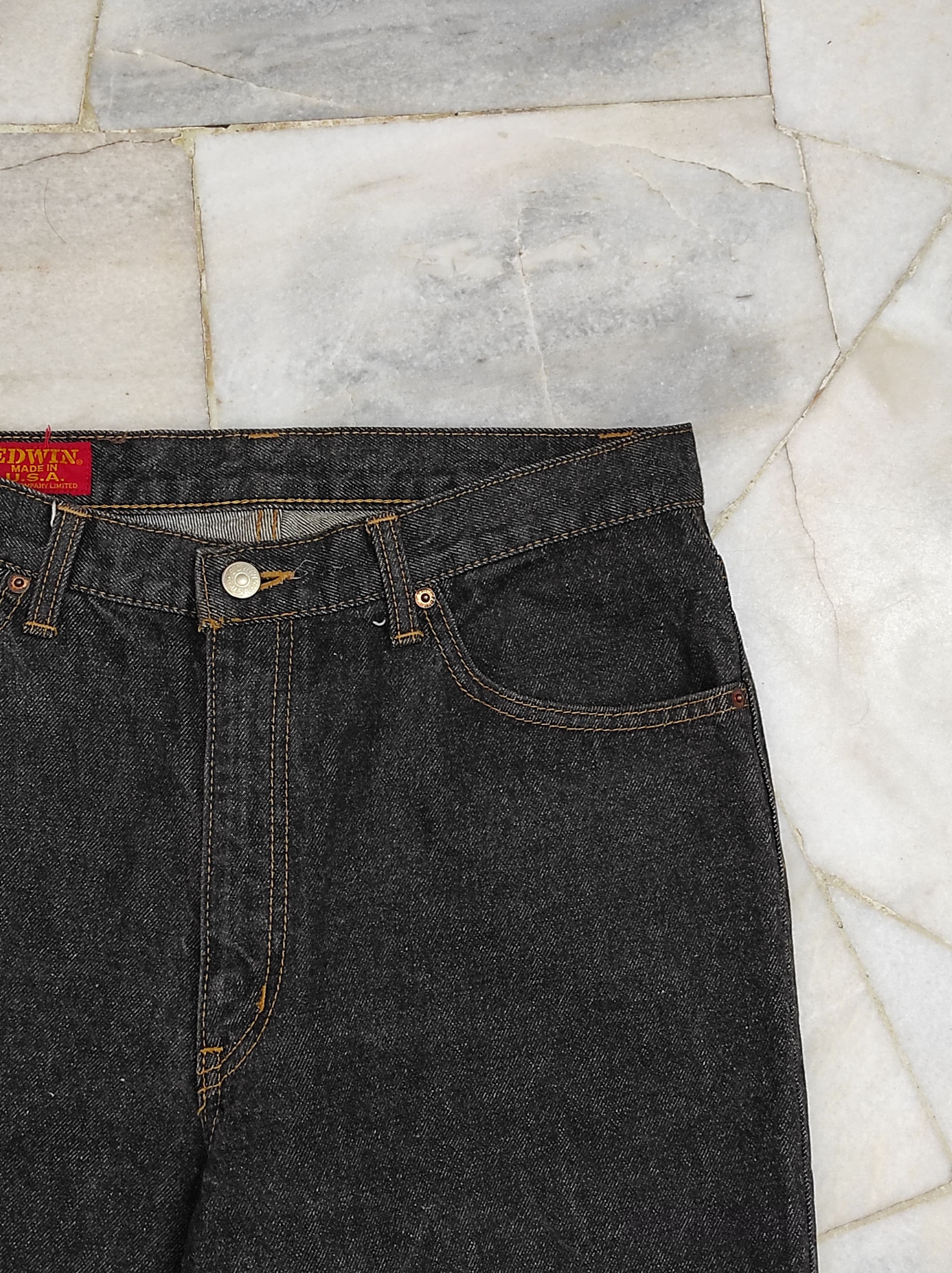 Edwin Vintage Edwin Yarn-dyed Black Denim Made in USA Size US 33 - 9 Thumbnail