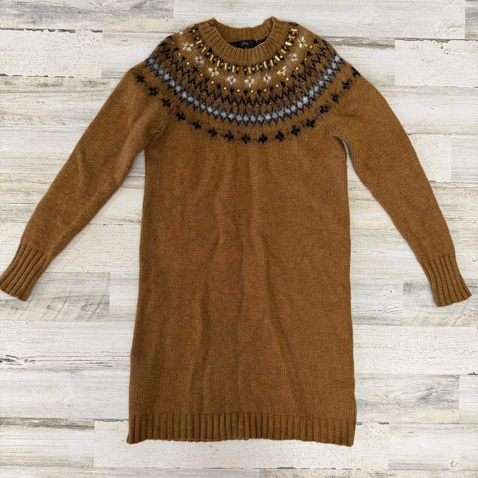 J.Crew J. Crew Wool Sweater Rhinestone Dress Medium Size M / US 6-8 / IT 42-44 - 1 Thumbnail