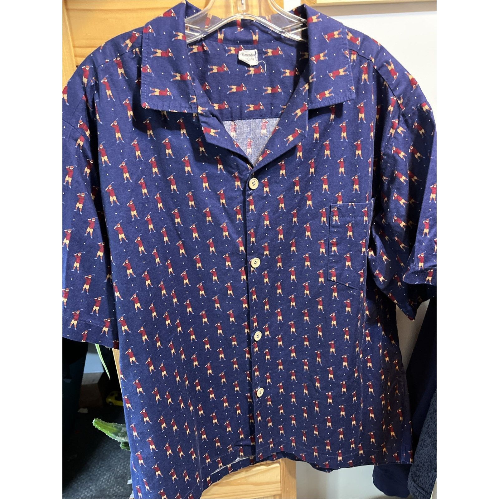 Other Mercedes VTG Men’s XL Navy Short Sleeve Golf Print Cotton Size US XL / EU 56 / 4 - 10 Thumbnail