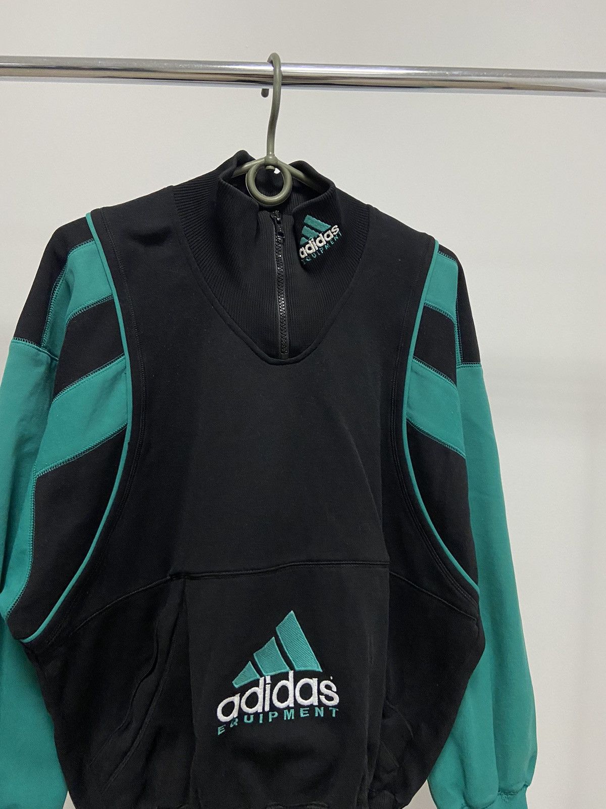 Adidas × Vintage Adidas Equipment Vintage Big Logo Sweatshirt 1/3 Zip 90s Size US M / EU 48-50 / 2 - 3 Thumbnail