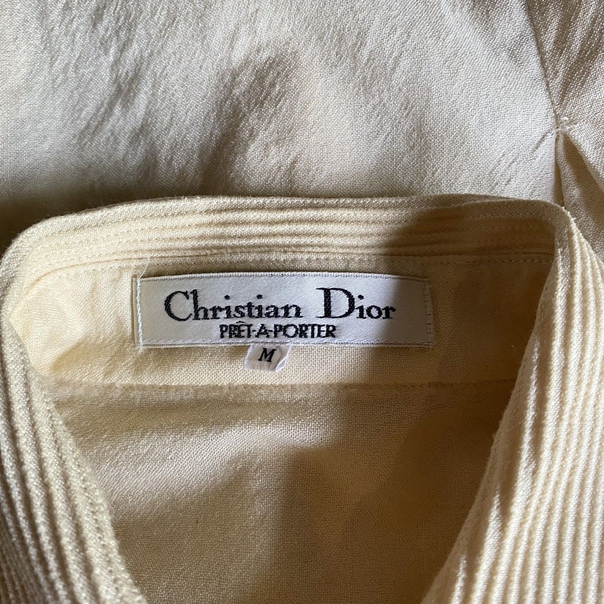 Dior Christian Dior Fitted Pale Yellow Wool Shirt Size M / US 6-8 / IT 42-44 - 10 Thumbnail