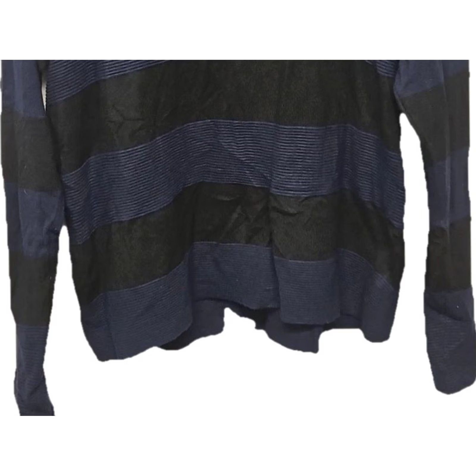 Vintage Melanie Lyne Knit Pullover Sweater XL Black Blue Striped Long Sleeve Lightweight Crew Neck Women Size XL / US 12-14 / IT 48-50 - 7 Thumbnail