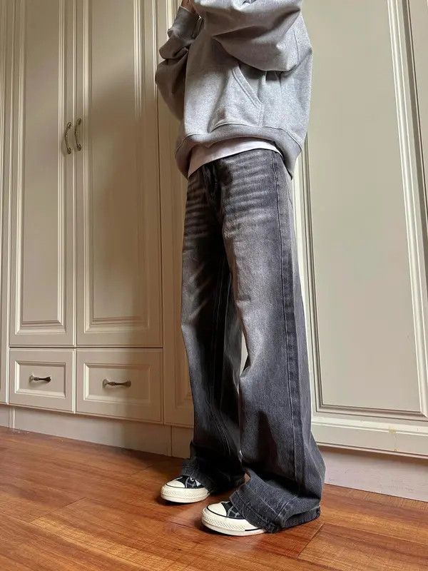 Jean Hamaoka x Reika Stylish Gray Wide Leg Jeans Size US 33 - 6 Thumbnail