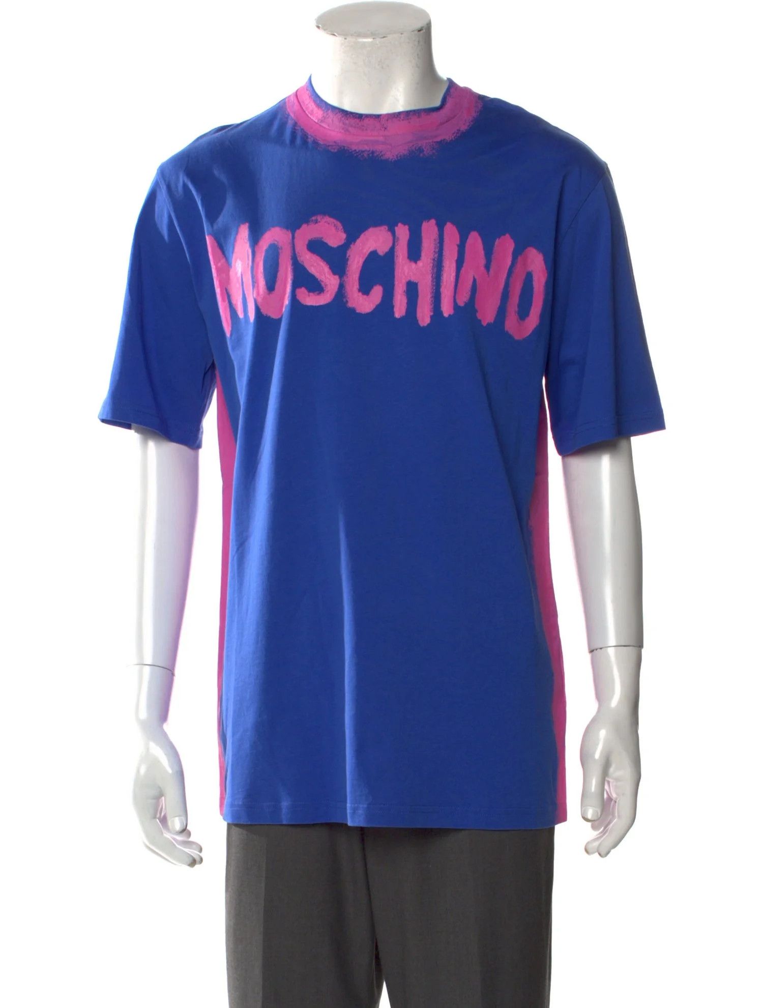 Moschino o1y0225 Logo T-Shirt in Blue Size US M / EU 48-50 / 2 - 1 Thumbnail