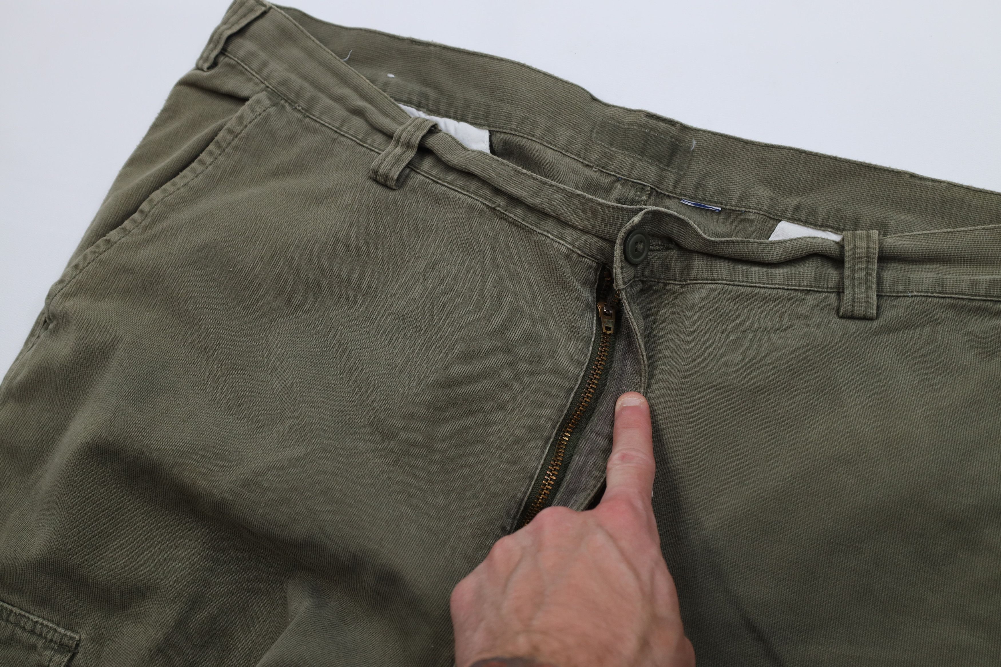 Vintage Vintage 90s Streetwear Baggy Wide Leg Cargo Pants Green Size US 42 / EU 58 - 7 Thumbnail