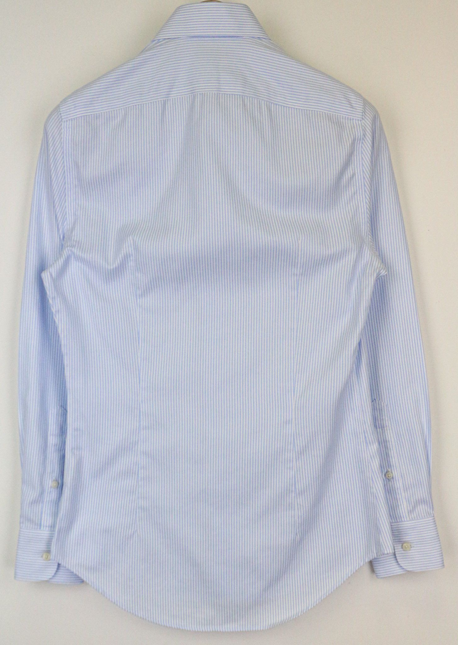 Suitsupply 35/13 1/2 Extra Slim Blue Cotton Striped Cutaway 78460 Size 36R - 2 Thumbnail