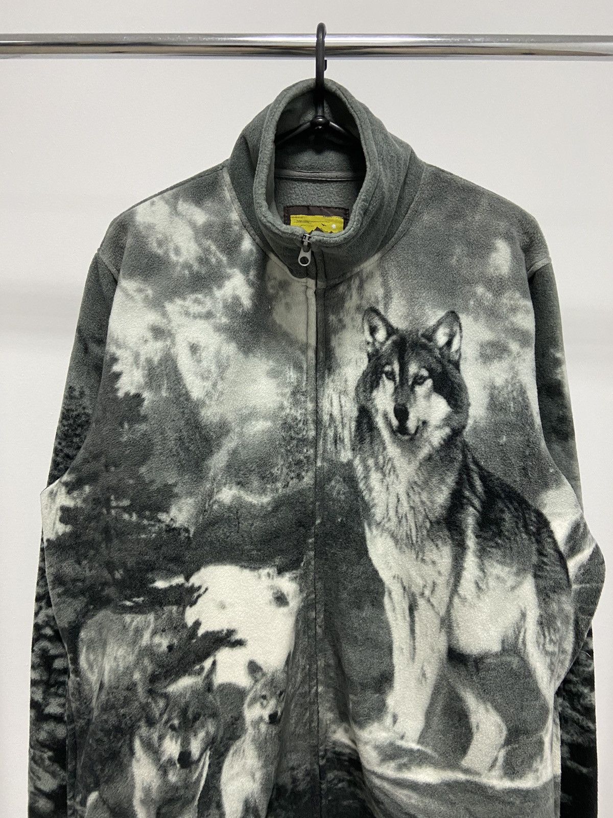 Japanese Brand × Vintage Wolves 🐺 Fleece Jacket Warm Vintage Zip Overprint Size US L / EU 52-54 / 3 - 2 Thumbnail