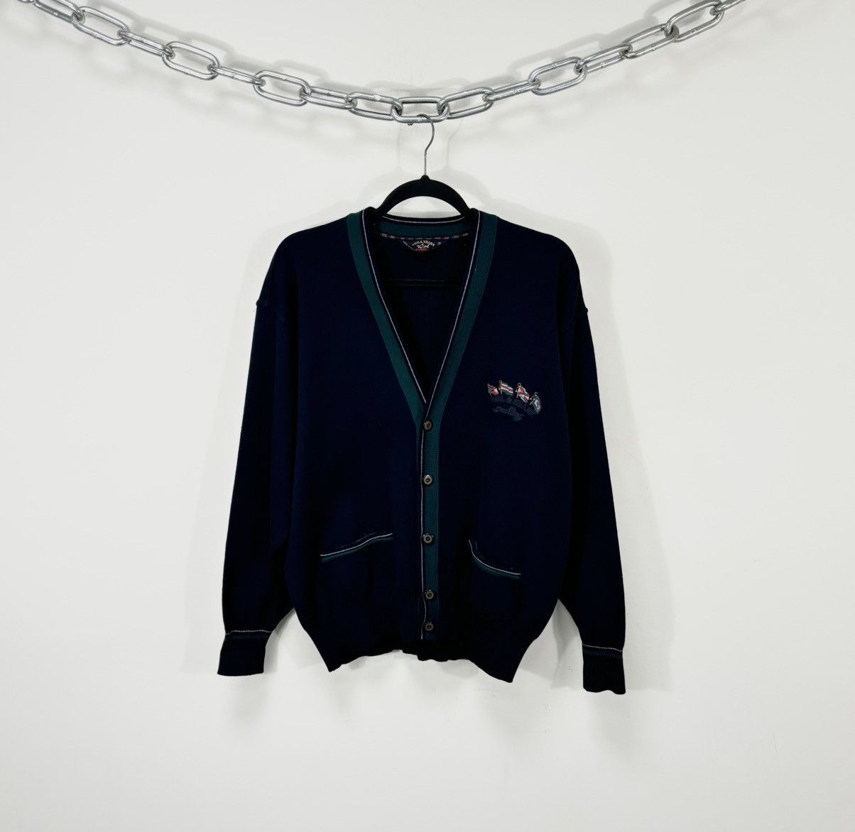 Paul & Shark Paul & Shark Navy Blue Wool Blend Pocket Cardigan Sweater Size US S / EU 44-46 / 1 - 1 Thumbnail