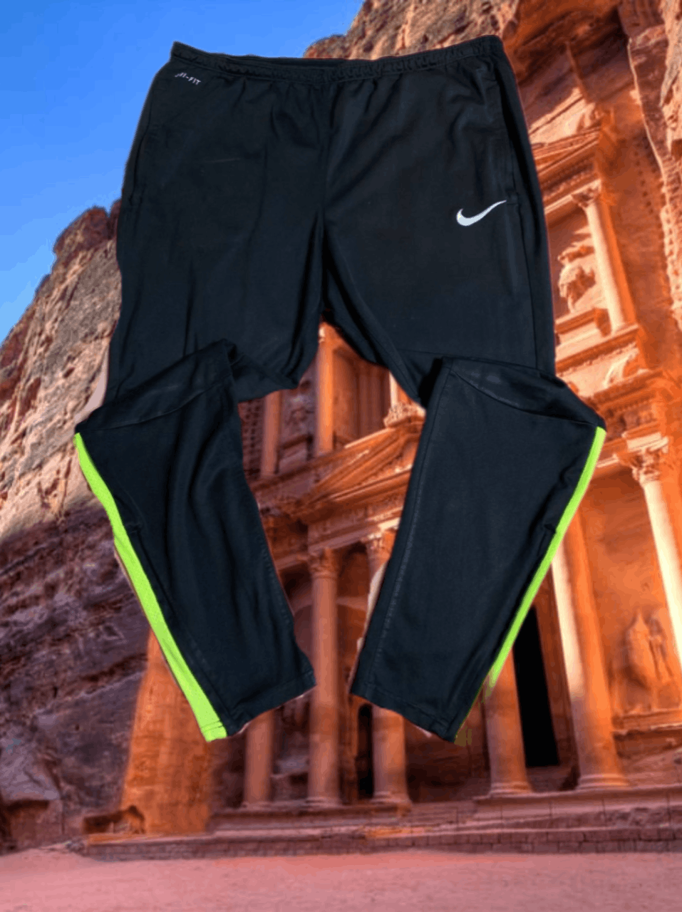 Nike × Vintage Vintage nike track pants black tonal small swoosh 90s Size US 36 / EU 52 - 1 Thumbnail