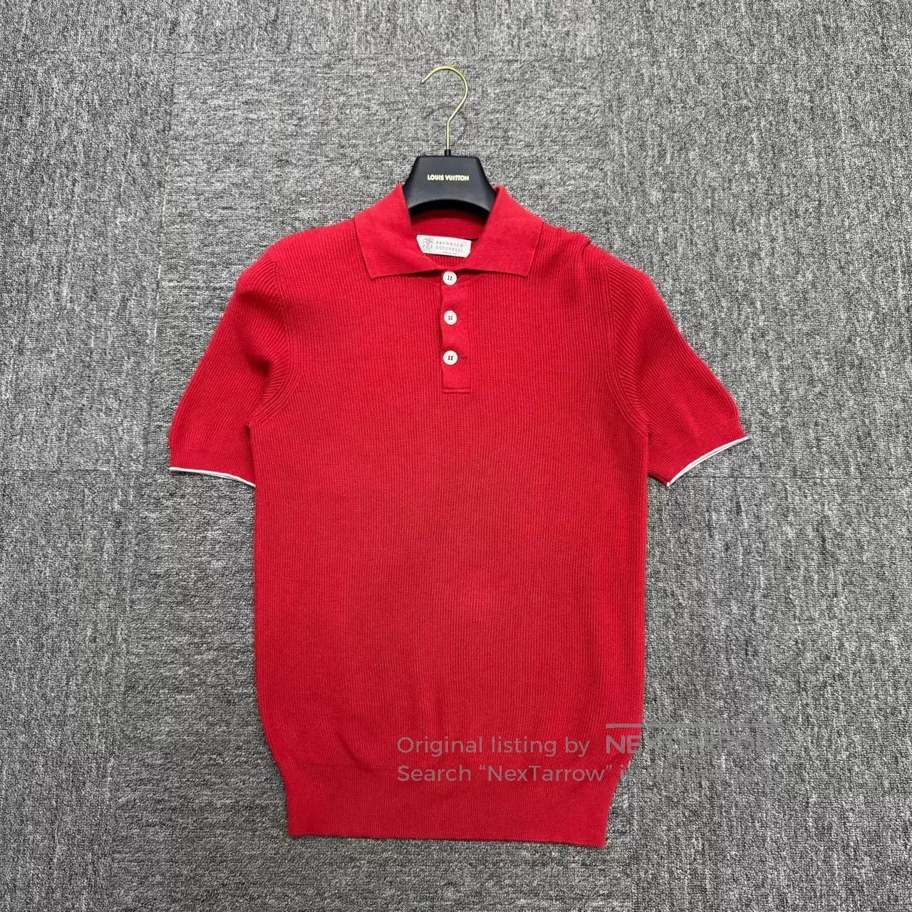 Brunello Cucinelli Brunello Cucinelli Solid Fine Stripe Polo. Size US S / EU 44-46 / 1 - 1 Thumbnail