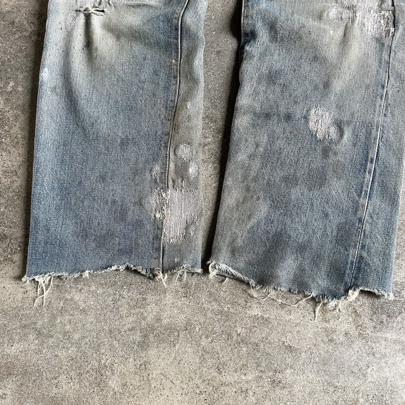 Levi's 70s Vintage Levis BORO THRASHED 501 66 Early Repair Denim Size US 33 - 7 Thumbnail